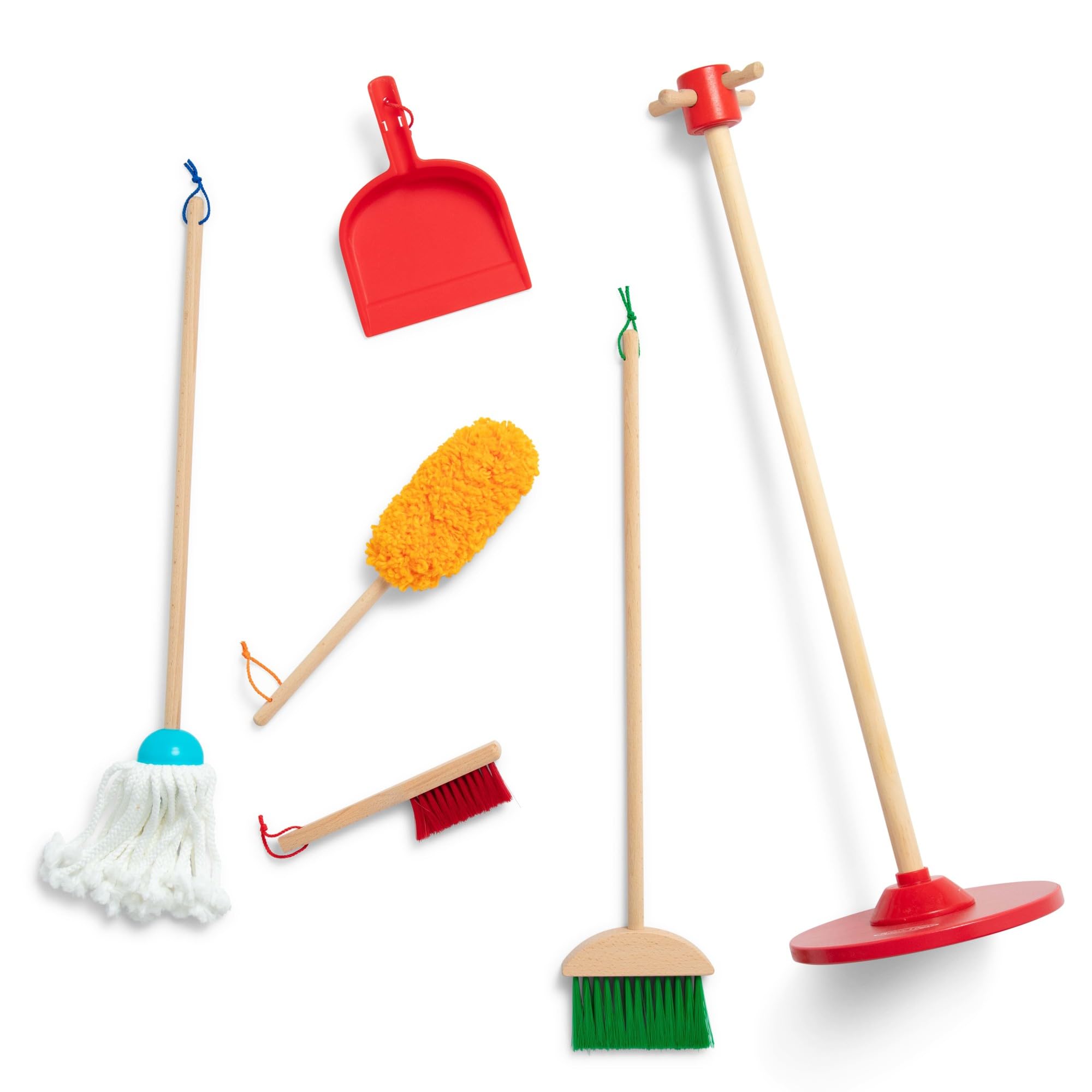 Doug Dust Sweep Mop, 6-Pc. Toddler Cleaning Set with Kids Broom