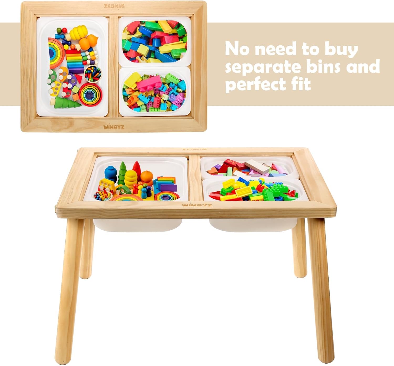 Kids Activity Table with Storage Bins