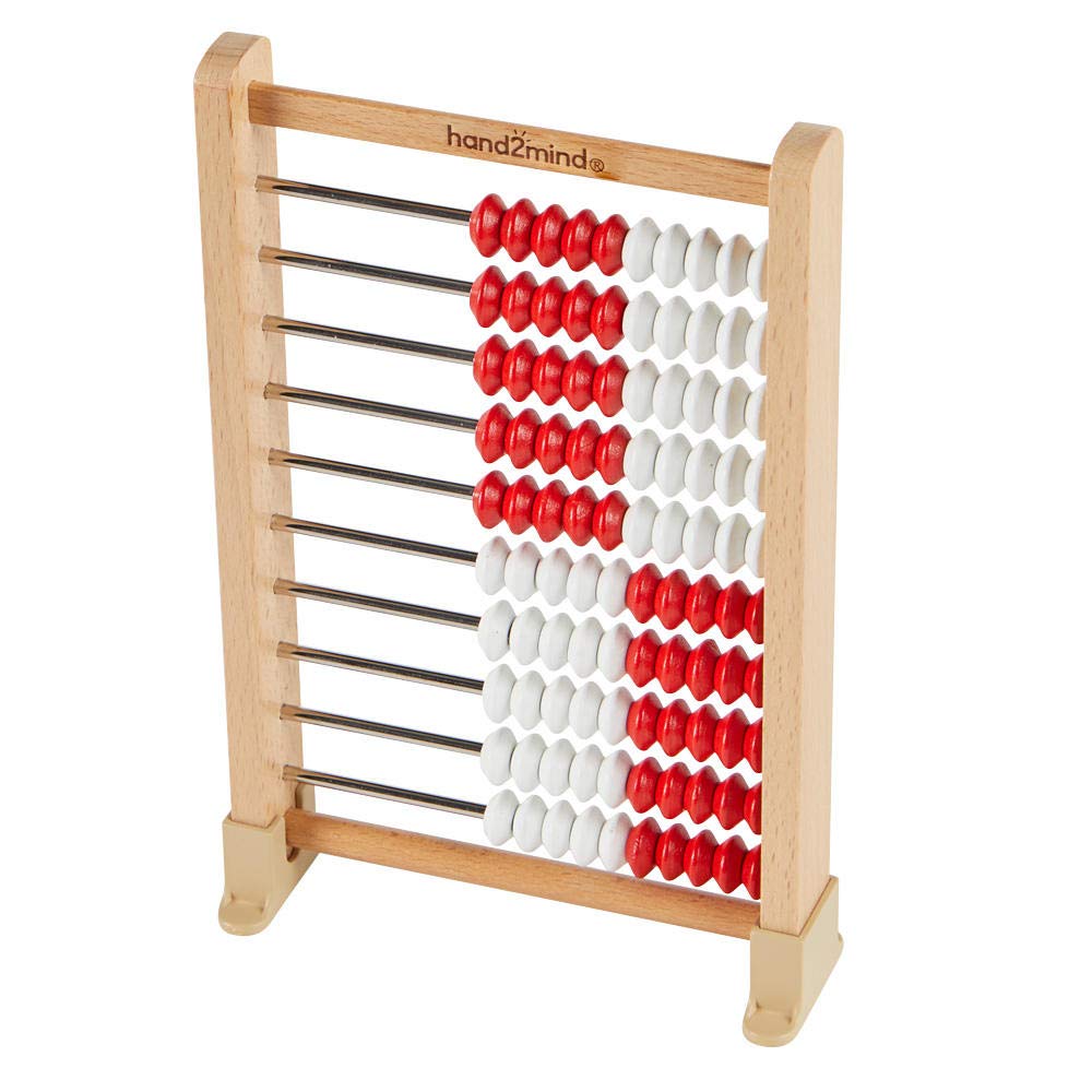 100 Bead Wooden Rekenrek, Abacus for Kids, Math Manipulatives Kindergarten