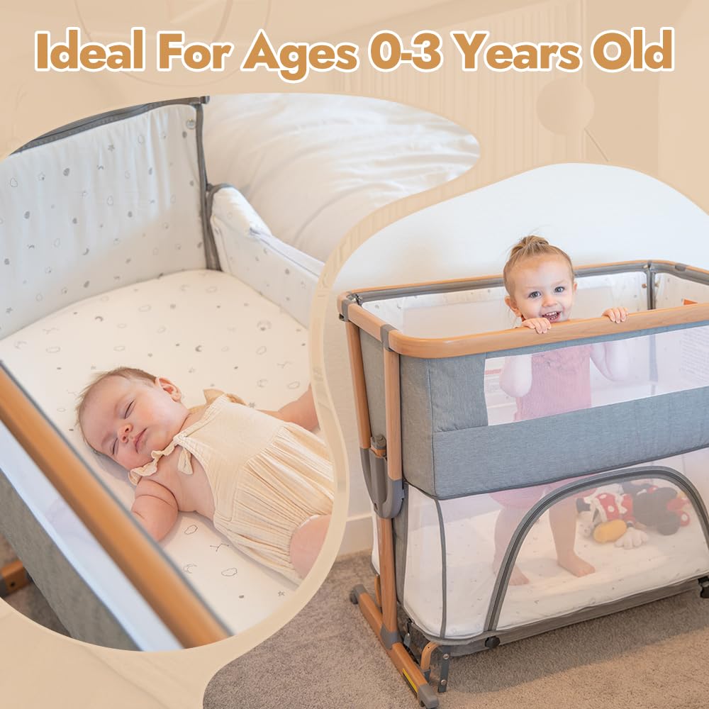 4-in-1 Convertible Baby Bassinet with Adjustable Height