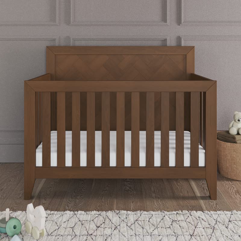 4-in-1 Convertible Baby Crib with Adjustable Mattress Heights