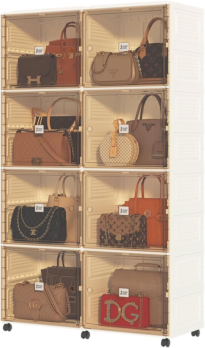 10 Cubbies Handbag Storage Organizer for Closet,Purse Organizer Shoe&Boots Cabinet