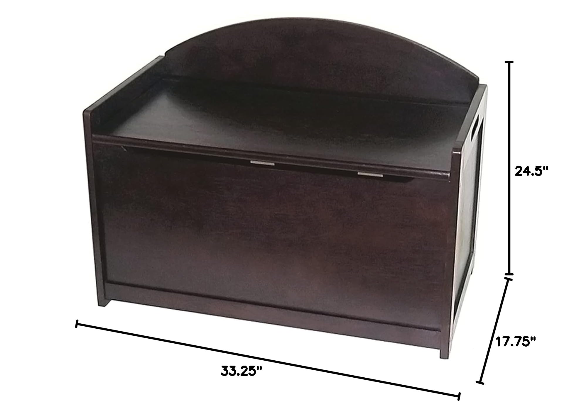 Lipper International Child's Toy Chest, 33.25" W x 17.75" D x 24.5" H, Espresso Finish