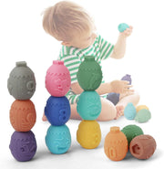 Baby Blocks Toys, 12PCS Soft Building Blocks Baby Teethers Toys