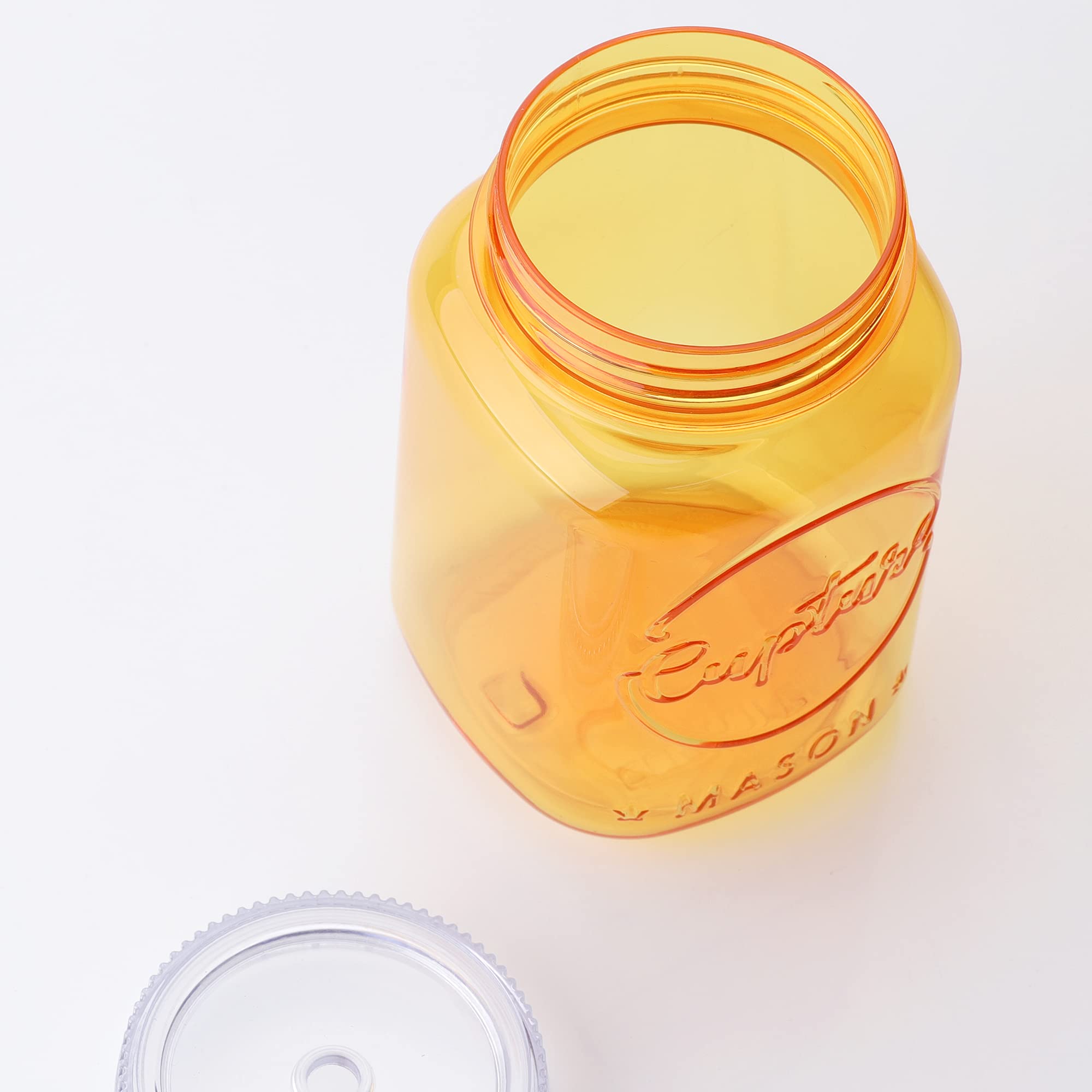 Acrylic Mason Jar Tumbler Mugs with Lids & Straws - 20 oz, 6 Pack (Warm Blossom)