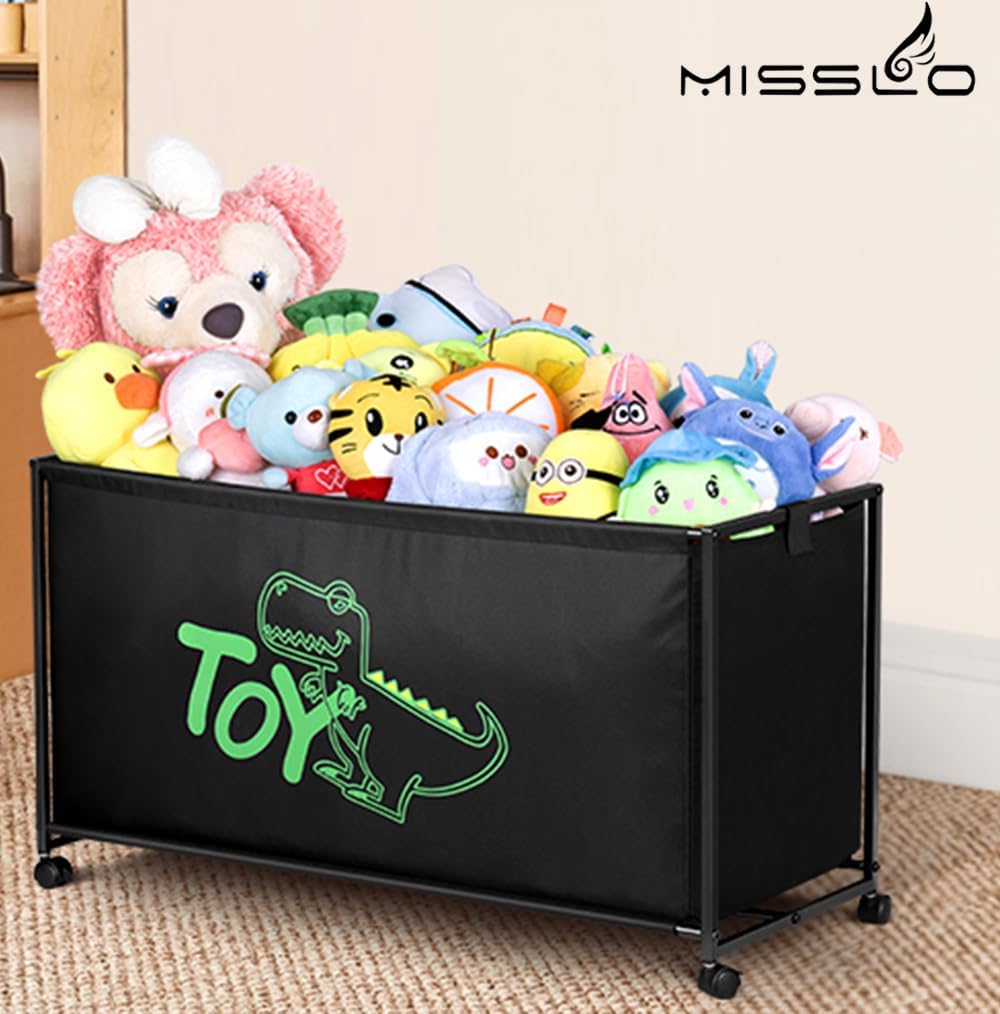 Large Toy Box with Wheels Big Toy Chest for Kids Organizer Toy Storage Bin