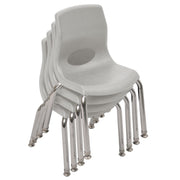 Factory MyPosture 10" H Chair, 4 Pack, Gray with Chrome Legs