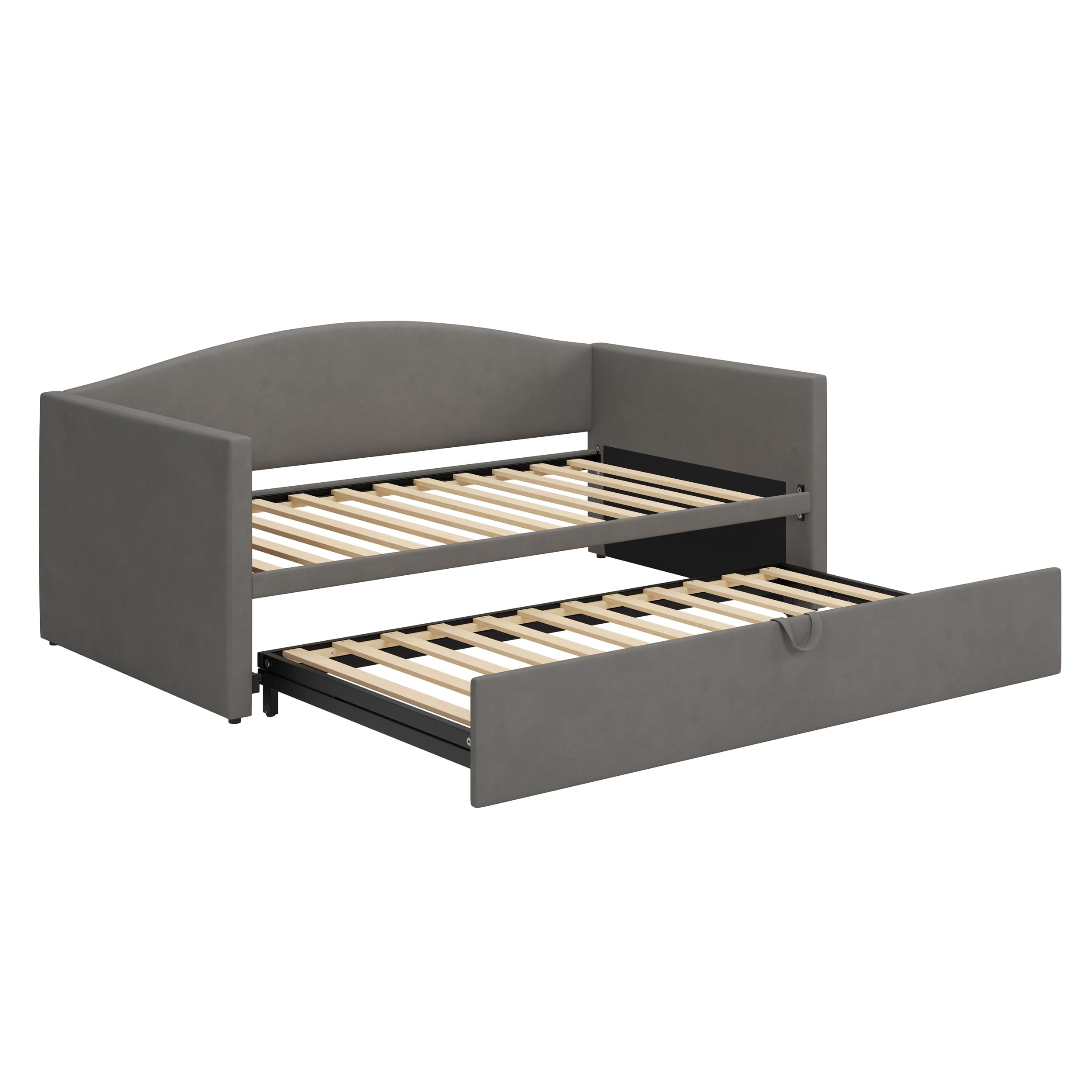 Twin Size Velvet Daybed with Extended Pop Up Trundle