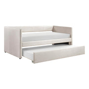 Upholstered Daybed with Trundle, Textured Fabric