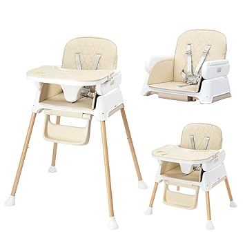 5 in 1 Baby High Chair for Babies and Toddlers, Portable Highchair Fold Compact