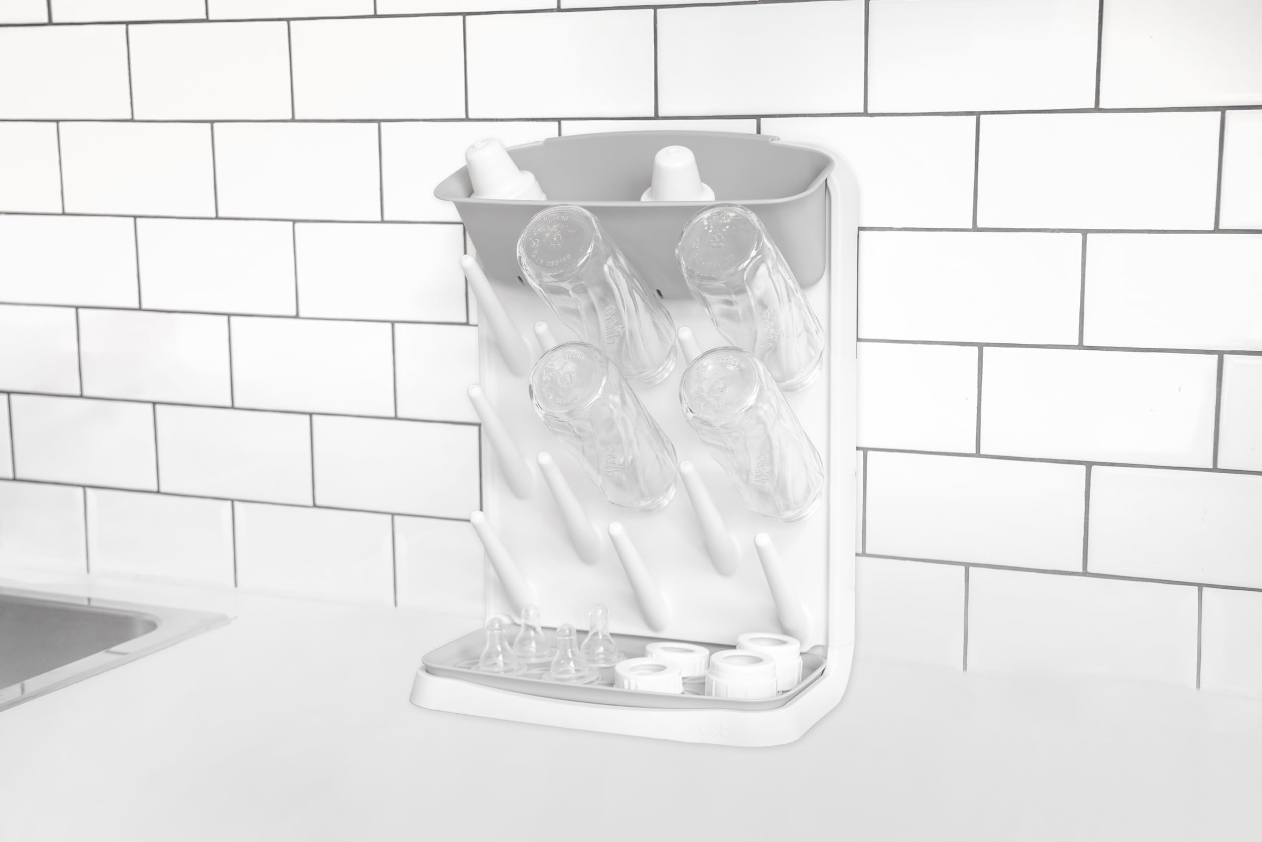 Vertical Baby Bottle Drying Rack, Space Saving Countertop Drying Rack Baby