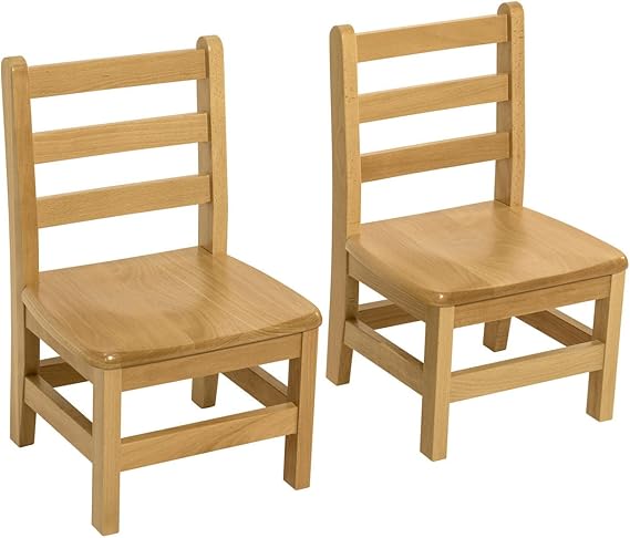 Wooden Chair Set, Fully Assembled Youth Ladderback Wood Chairs