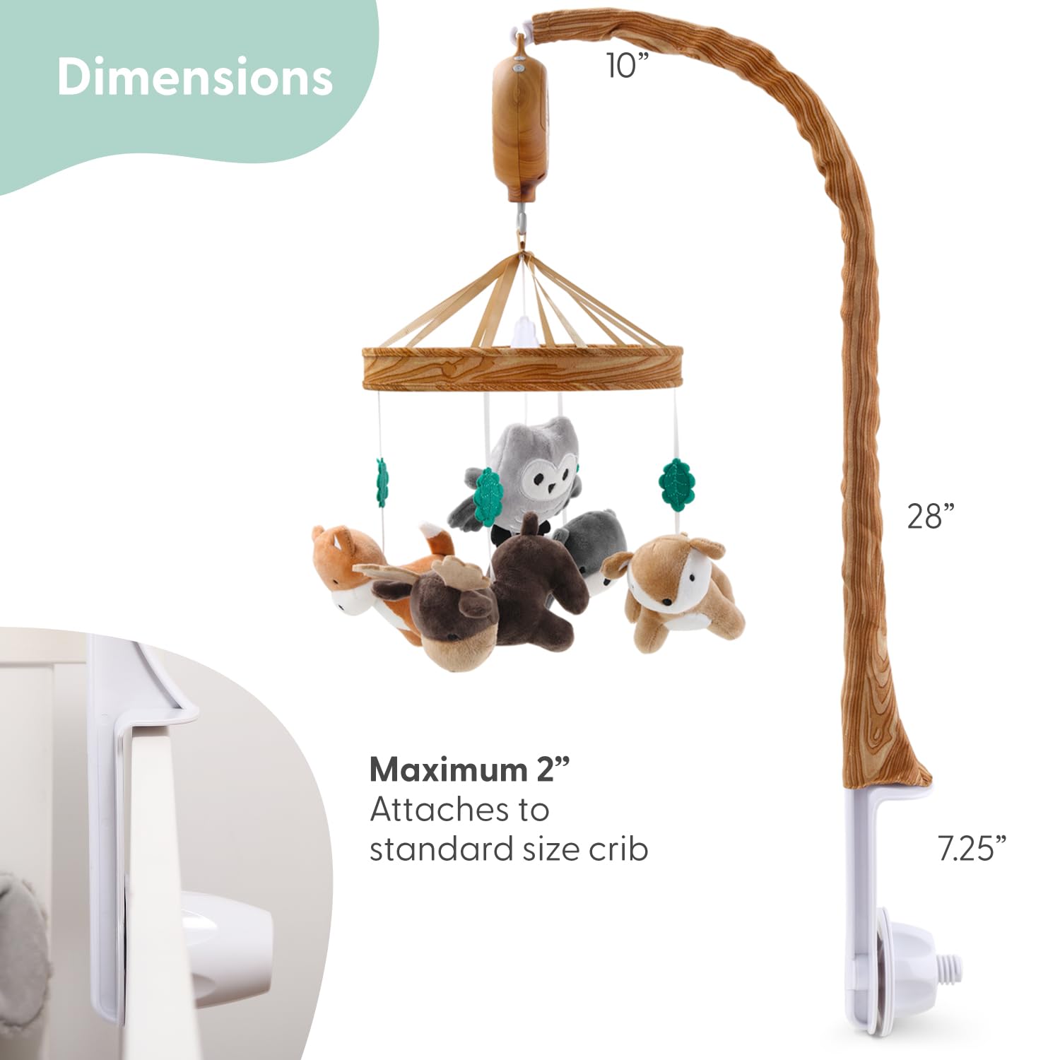 Woodland Musical Crib Mobile with 12 Lullabies