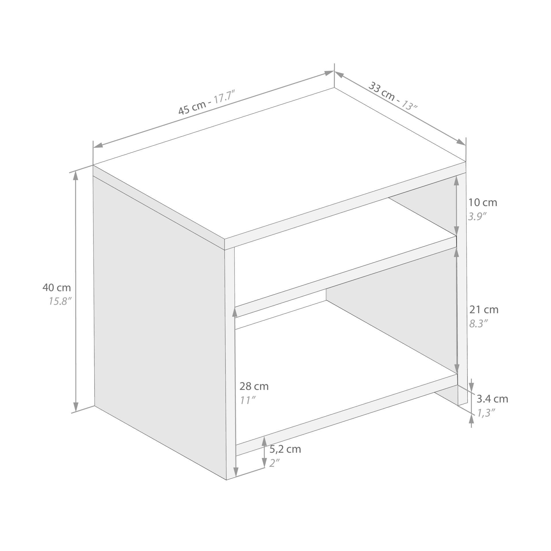 Modern Melamine Nightstand with Storage