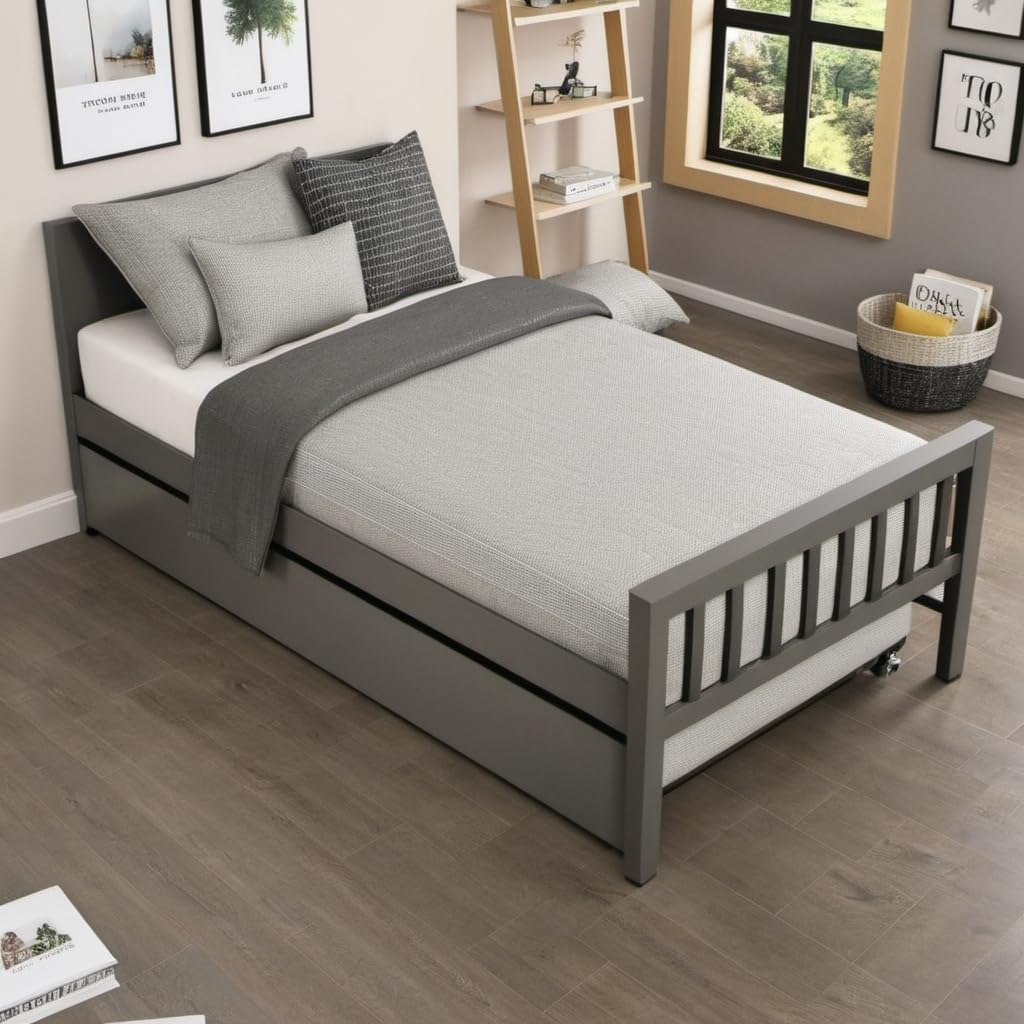 Twin Daybed with Trundle for Kids Bedroom