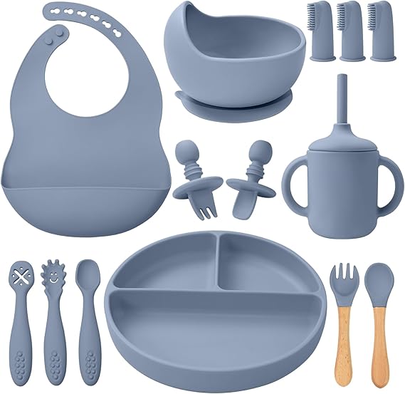 Silicone Baby Feeding Set 14 Pcs,Baby Led Weaning Supplies
