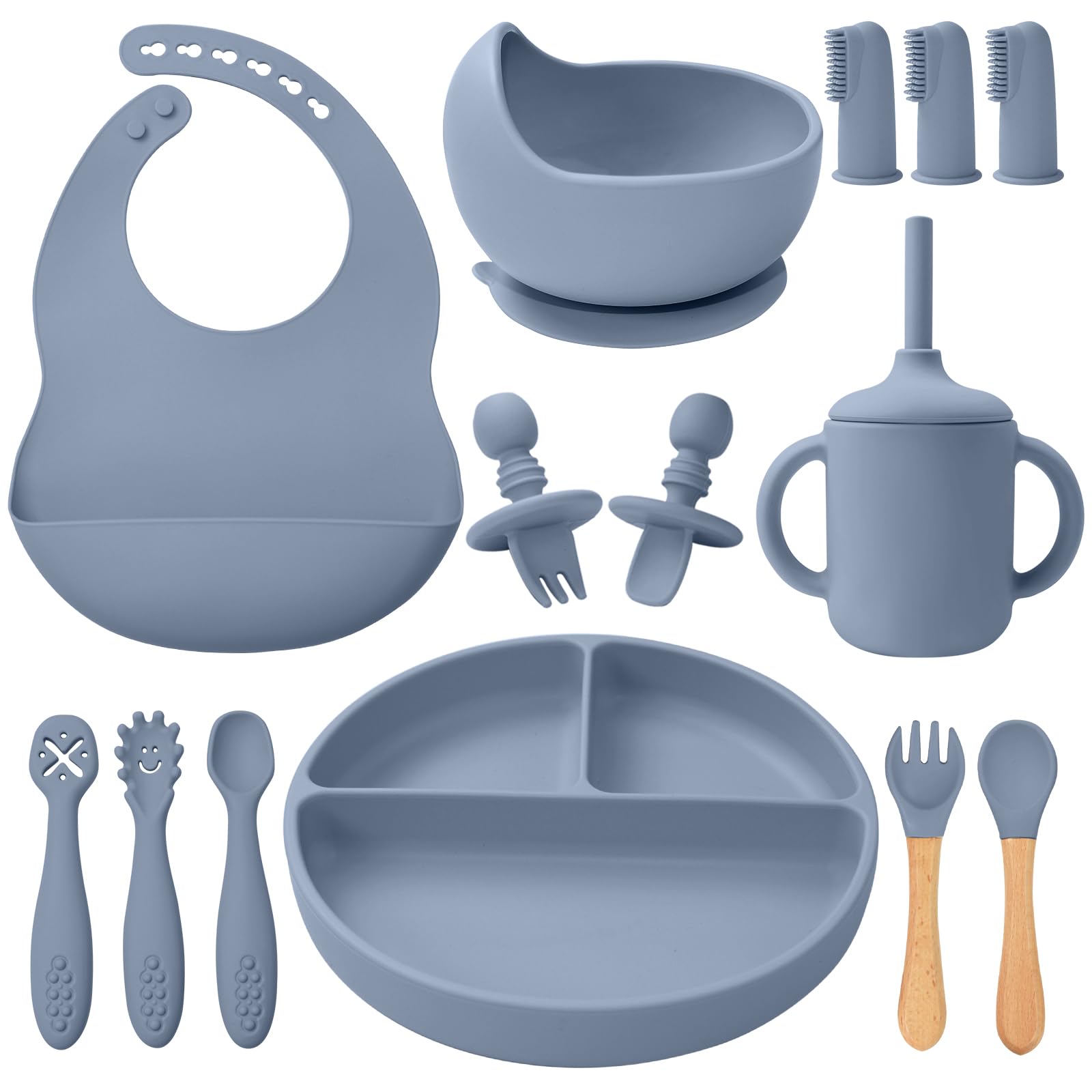 Silicone Baby Feeding Set 14 Pcs,Baby Led Weaning Supplies