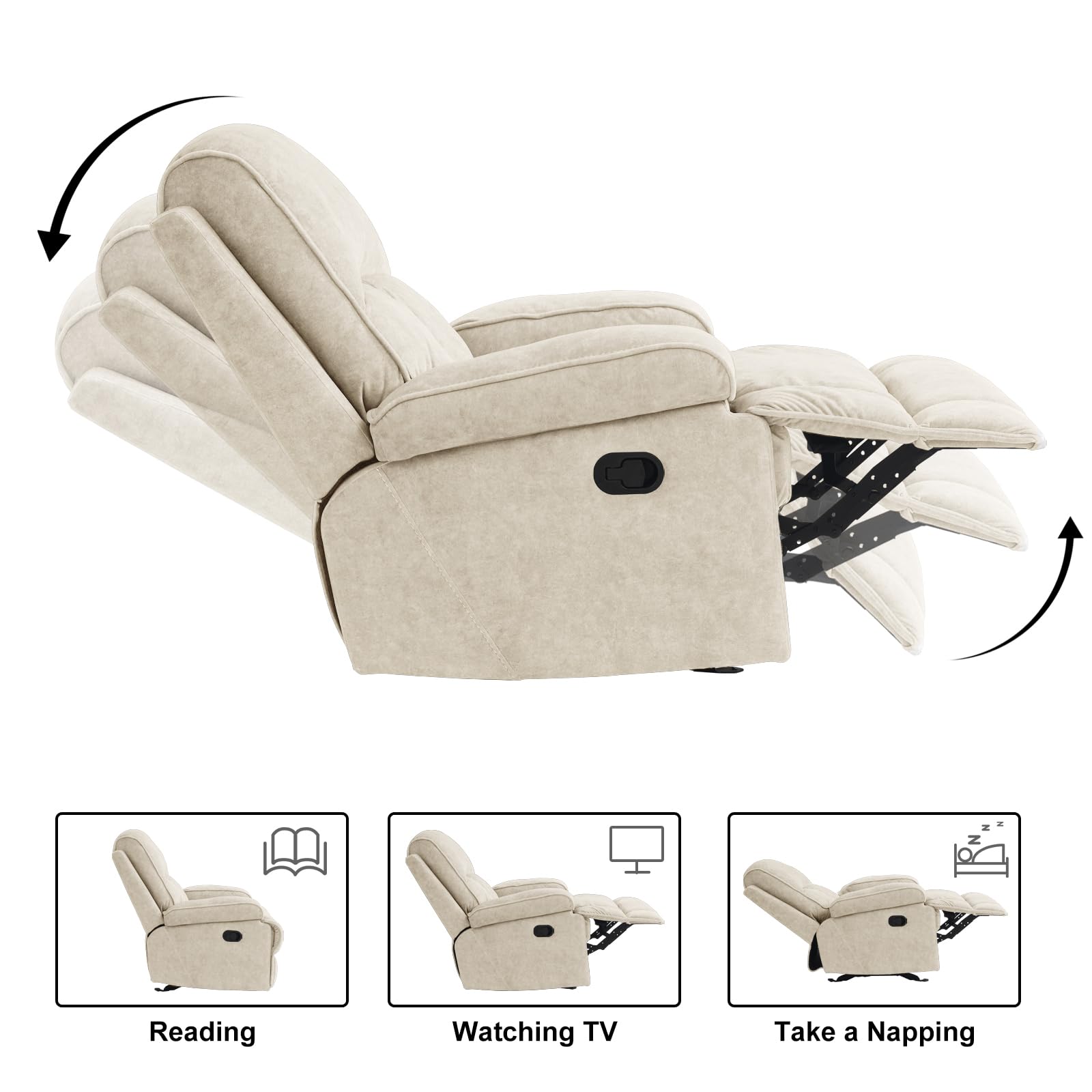 Upholstered Recliner Glider Chair with High Back