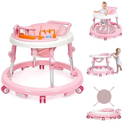 Music and Lights Baby Walker Foldable with 9 Adjustable Heights