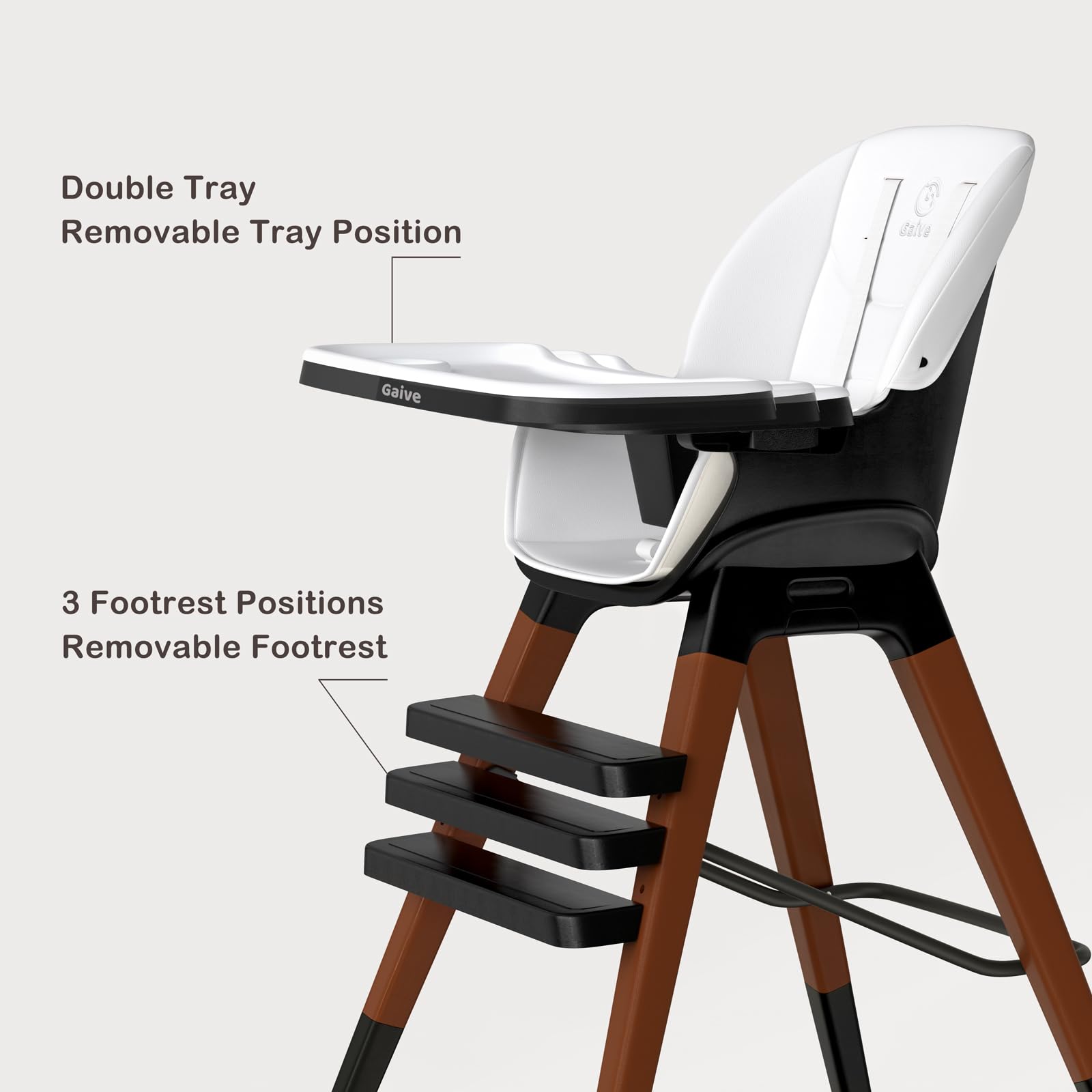 8-in-1 Convertible Wooden High Chair with Adjustable Tray