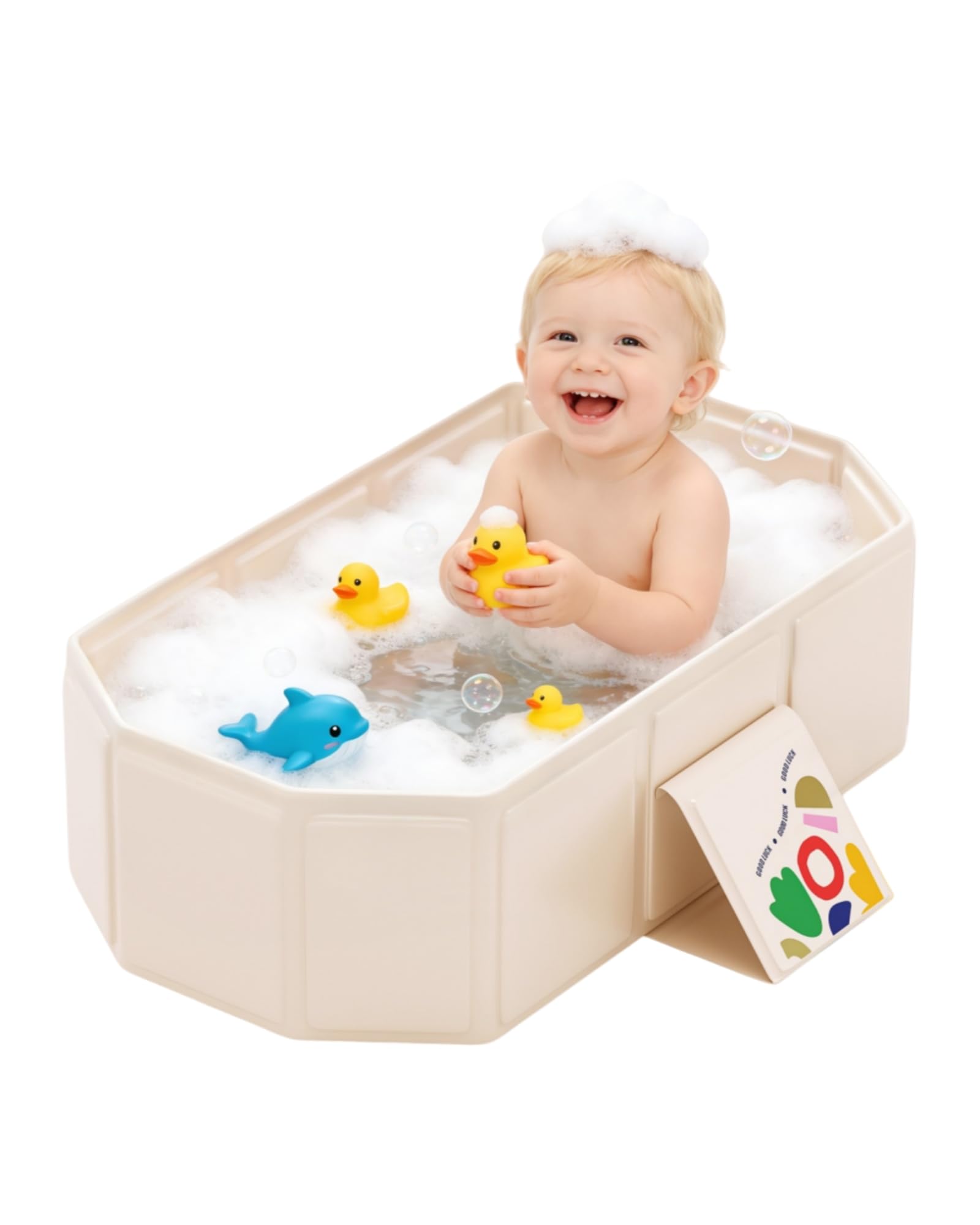 Foldable Kids Bathtub with Non-Slip Base