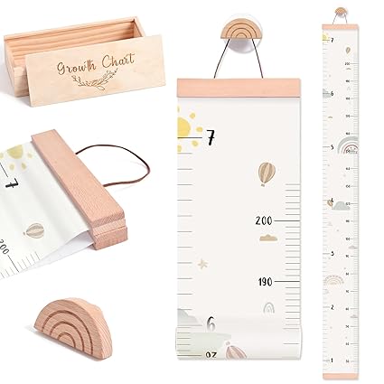 Wall 7 Ft Height Chart with Keepsake Box & Hook Waterproof Canvas