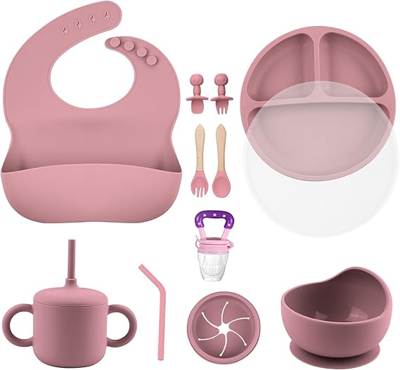 Silicone Baby Feeding Set, BPA Free Baby Feeding Essentials, Baby Suction Bowl