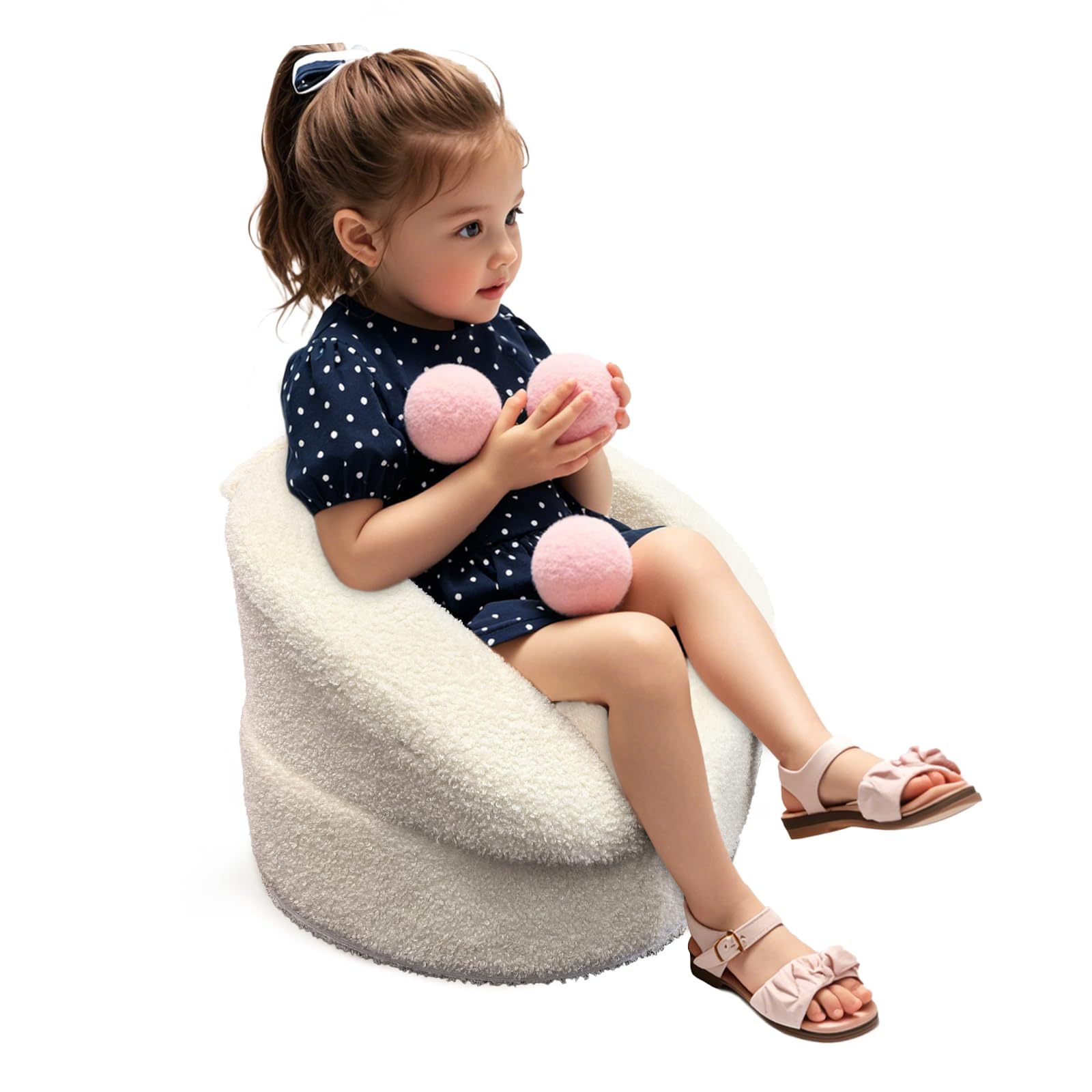 Mini Plush Teddy Bear Kids Sofa Chair - 17.3'' Compact Portable Toddler Chair