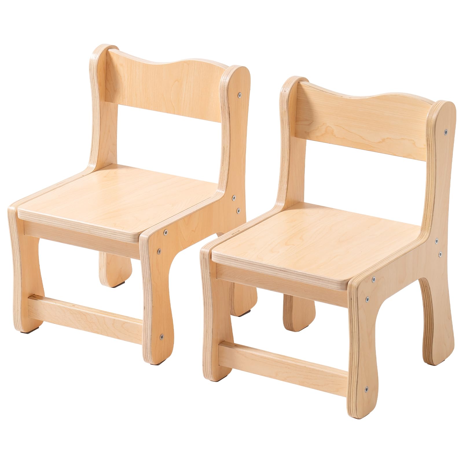 Wooden Toddler Chair Set of 2 - Sturdy Kids Chairs for Ages 3+