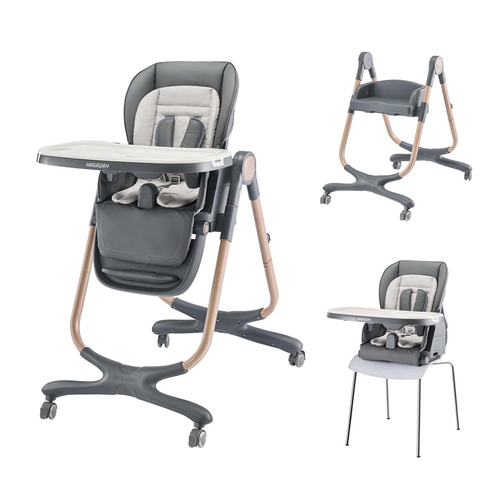 6 in 1 Convertible High Chairs for Babies and Toddlers,Portable High Chair
