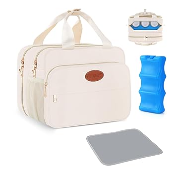 Insulated Baby Bottle Bag with Ice Pack, Breastmilk Cooler Compatible