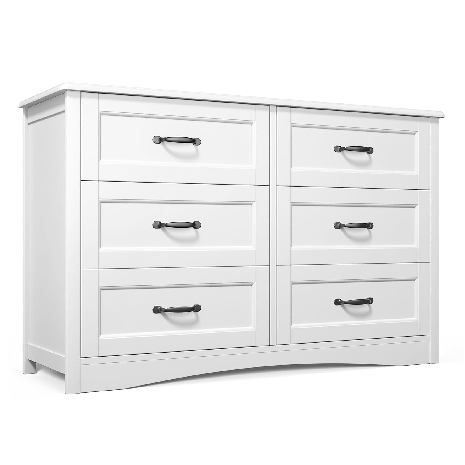 6 Drawer Dresser for Bedroom with Metal Handles