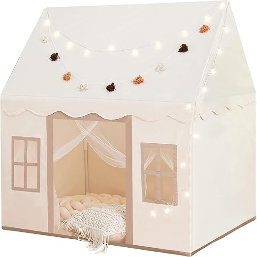 Mat, Star Light Large Kids Playhouse with Windows Easy to Wash