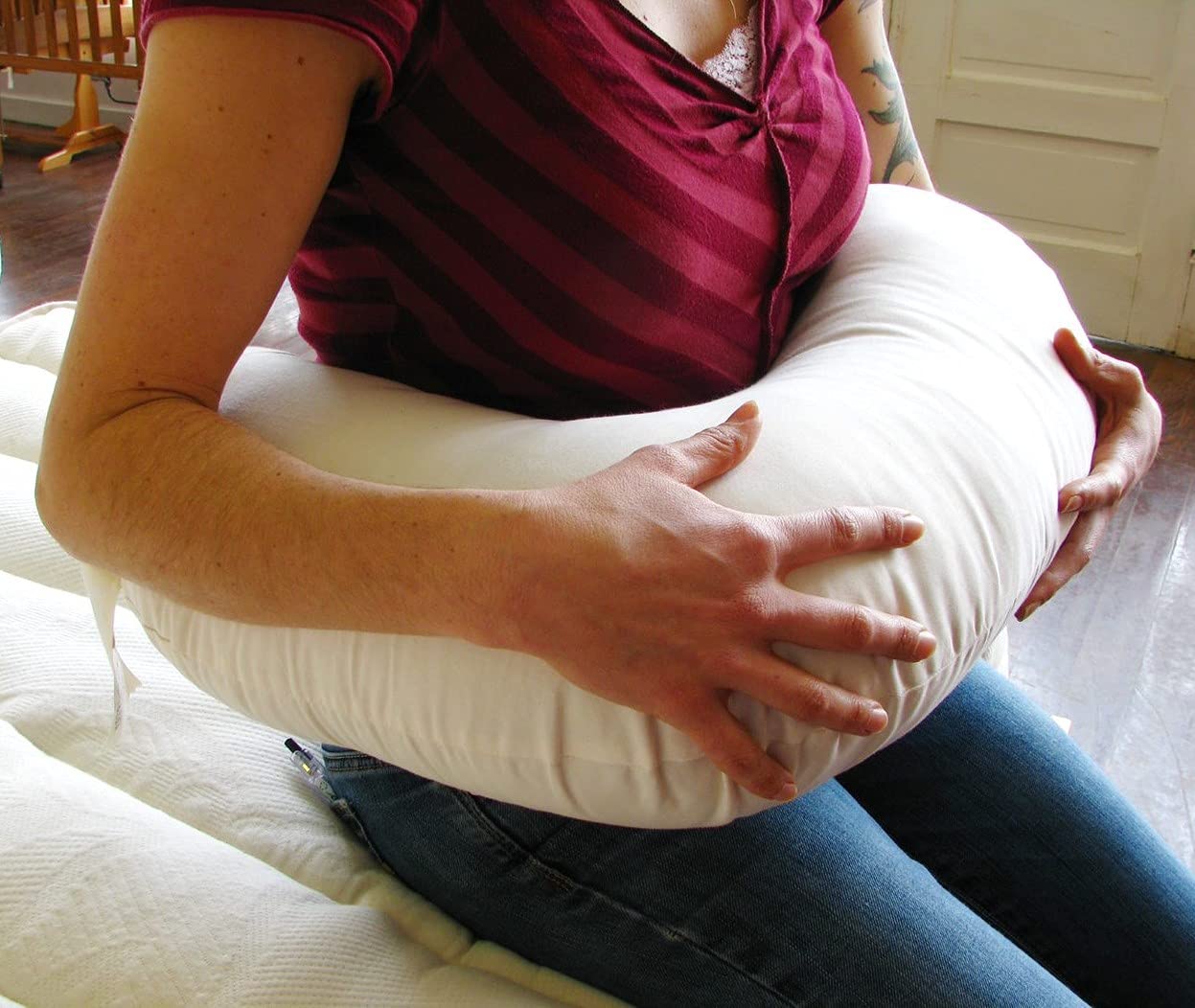 Organics Nursing Pillow with Lumbar Support - Ergonomic Design