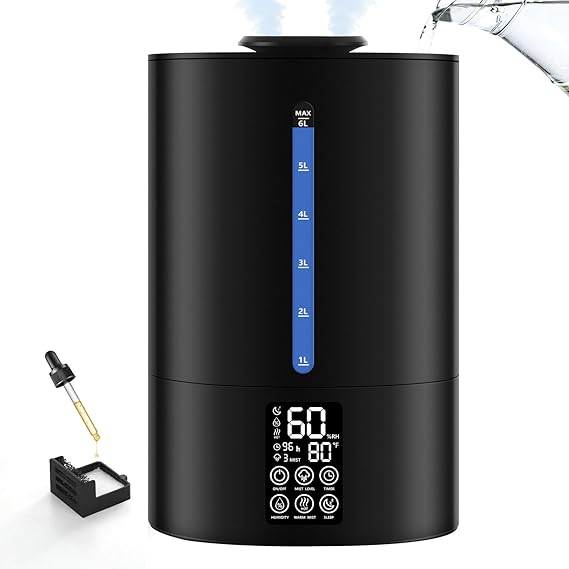 6L Humidifiers for Bedroom Large Room Home, Cool and Warm Humidifier for Plants Mist