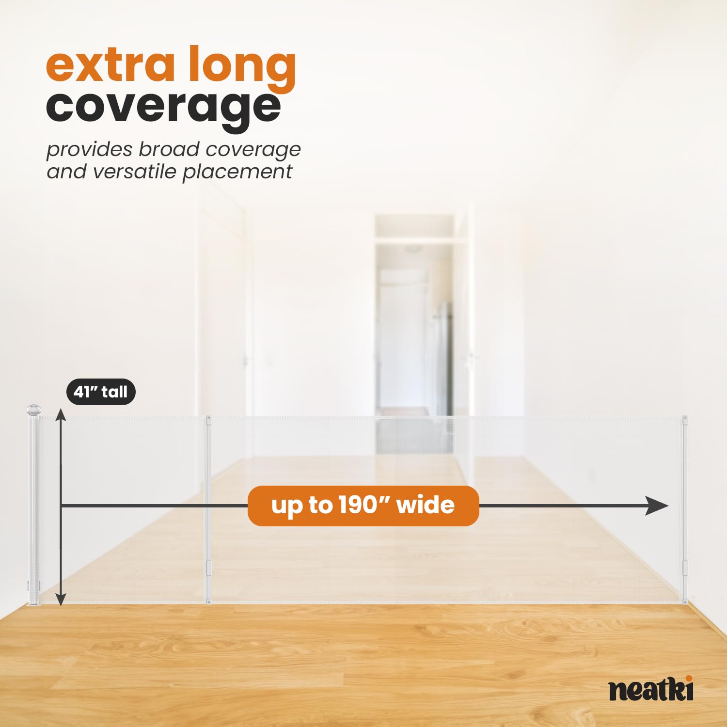 Retractable Baby Gate for Stairs with Double Lock System