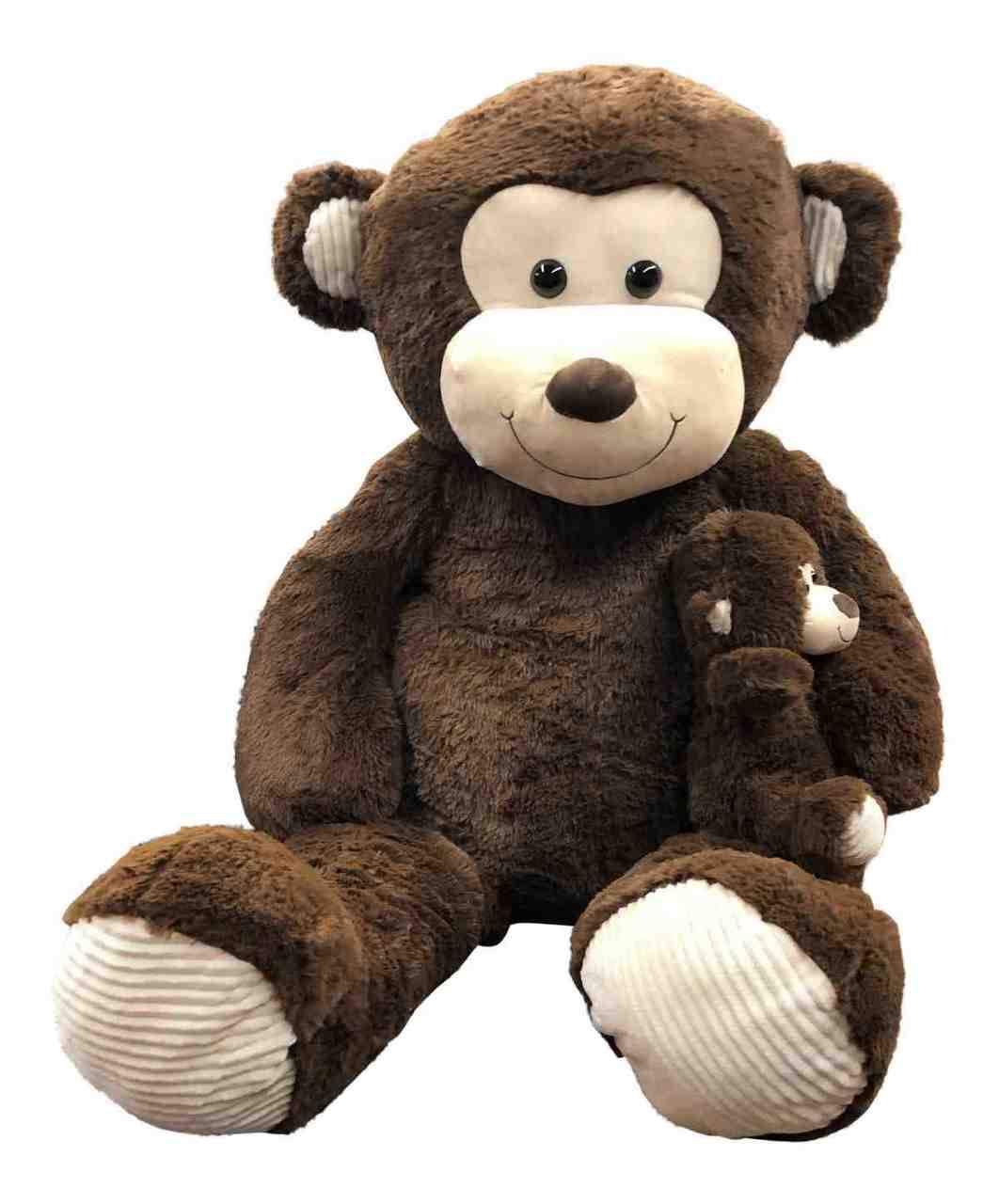 4 Foot Giant Stuffed Monkey Holding Baby 48 Inches Soft 122 cm Huge Cuddly