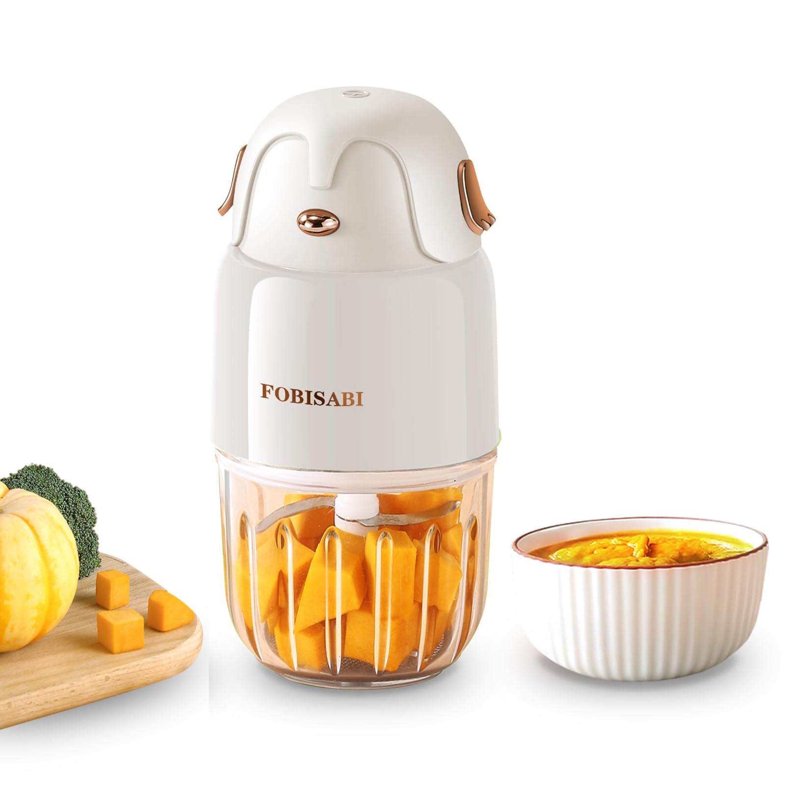 Processor & Blender for Fresh Meals, Fruits, Veggies, Meat & Puree (White)