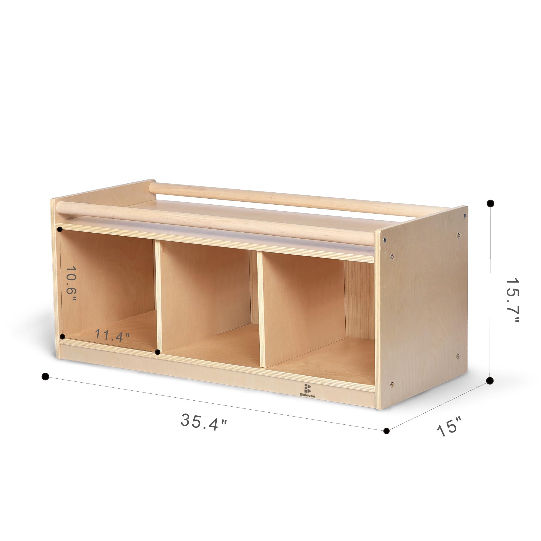 Toddler Toy Storage with Mirror Back and Pull Up Bar
