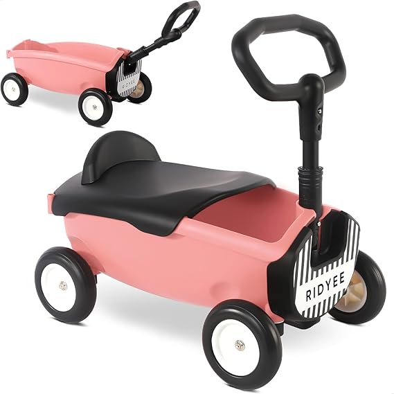 2-in-1 Toy Wagon for Toddlers 1-3, Kids Pull-Along with Removable Seat