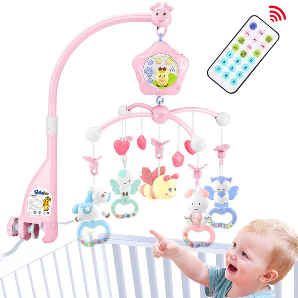 Baby Mobile for Crib with Musicial and Lights, Remote and Projection