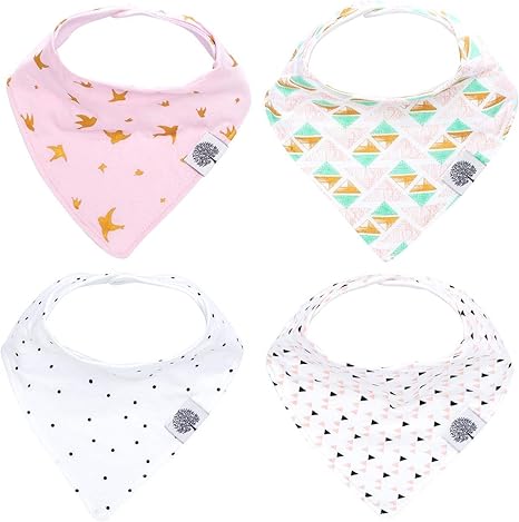 Bandana Drool Bibs 4 Pack Baby Bibs for Boys, Girls, Unisex - "Parker Set"