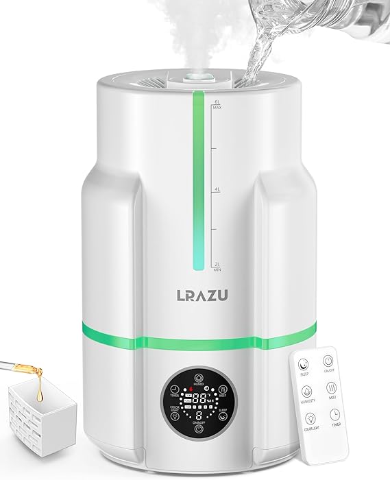 Cool Mist Humidifiers for Bedroom & Large Room, 6L Smart Ultrasonic Humidifiers