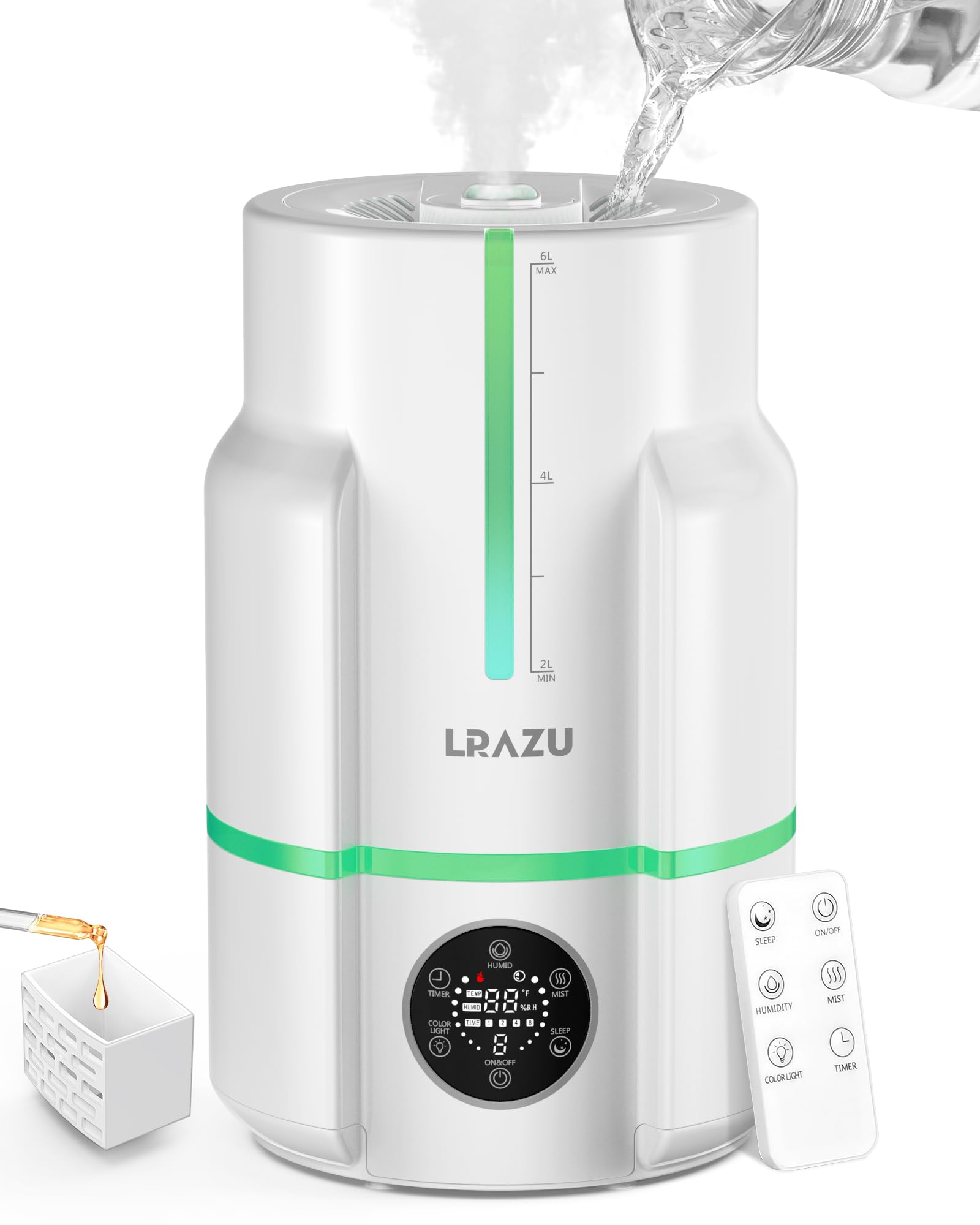 Cool Mist Humidifiers for Bedroom & Large Room, 6L Smart Ultrasonic Humidifiers