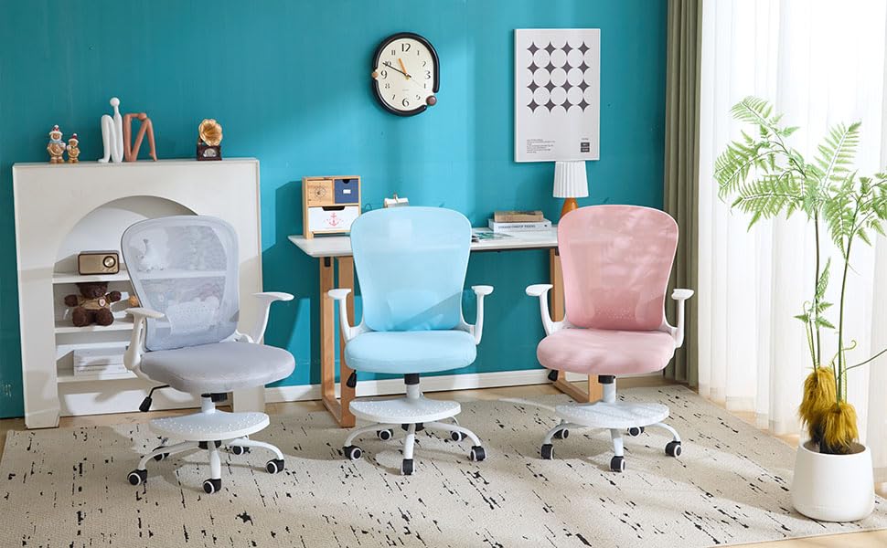 Ergonomic Kids Desk Chair with Adjustable Footrest