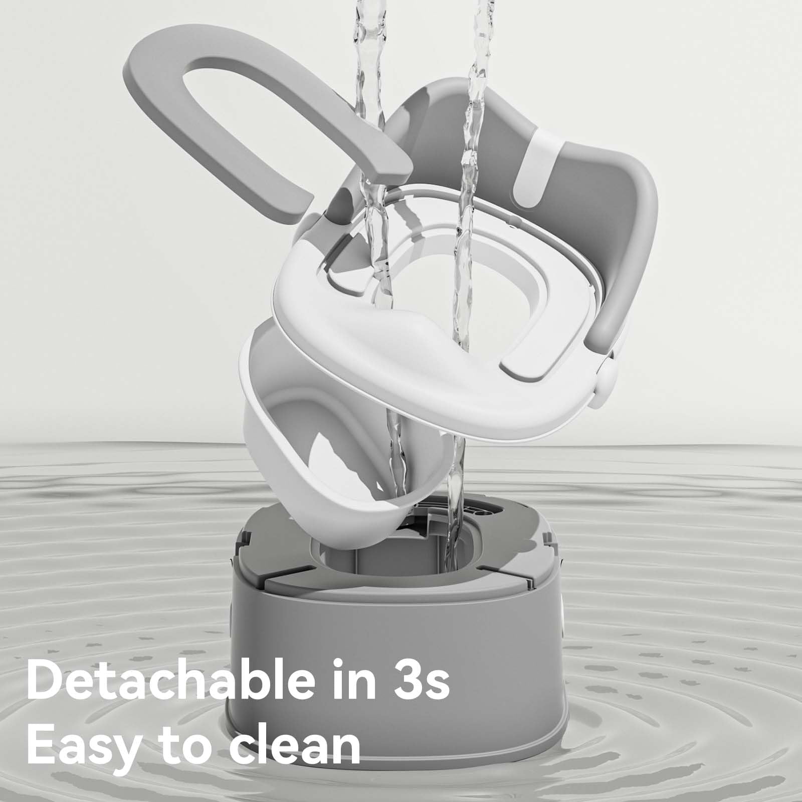 RGKQSY 3 in 1 Toddler Potty Training Toilet Seat with Steps Ladder, Foldable Potty Train Chair Adapter for Toddlers Kids Boys Girls, Gray