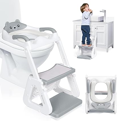 Potty Training Seat, 2-IN-1 Toddler Potty Training Toilet with Step Stool