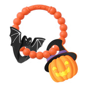 Halloween Baby Teether,Baby Teething Toys Boo Basket Stuffers,Pumkin & Bat Teether