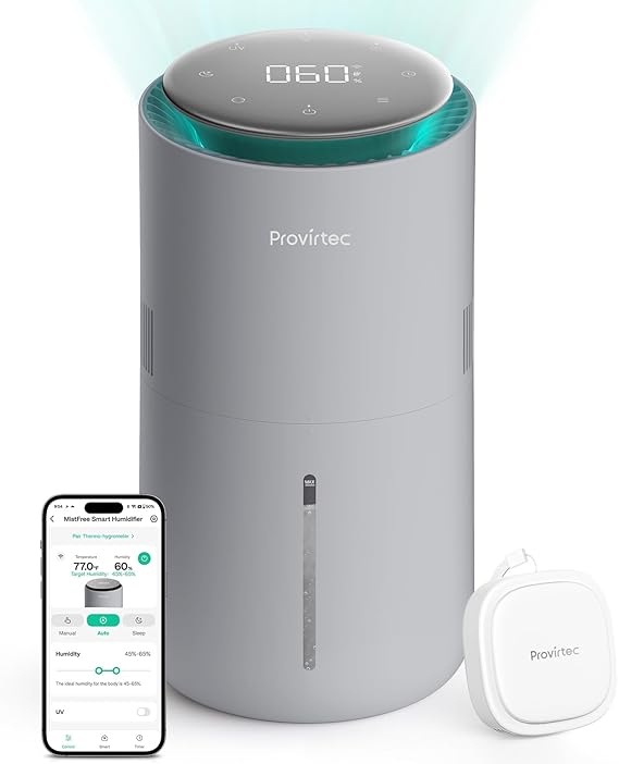 MistFree Smart Humidifier for Bedroom, Evaporative Humidifier No White Dustdif