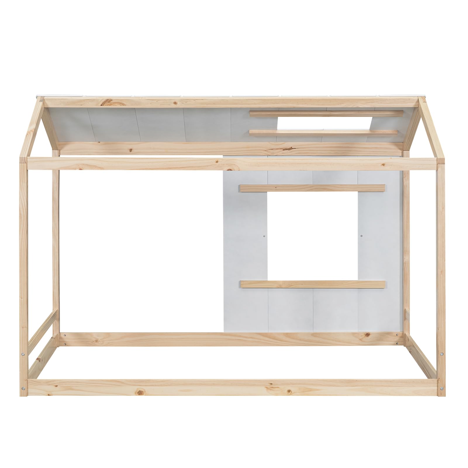 Montessori Twin Floor Bed with House Frame